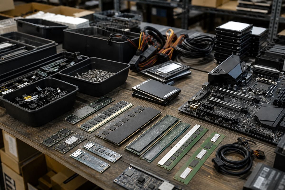 Assorted computer components and peripherals