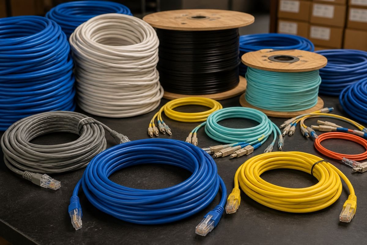 Ethernet and fibre cabling for networking